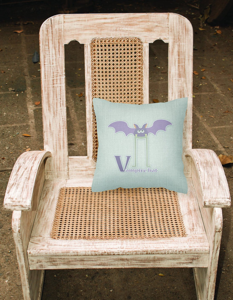 Alphabet V for Vampire Bat Fabric Decorative Pillow BB5747PW1818