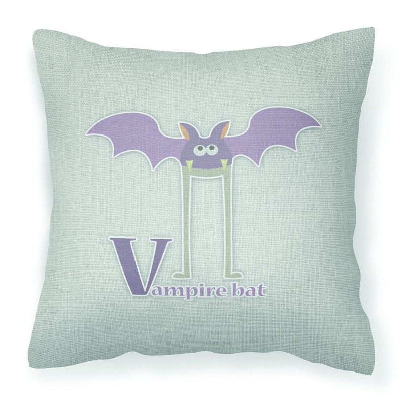 Alphabet V for Vampire Bat Fabric Decorative Pillow BB5747PW1818