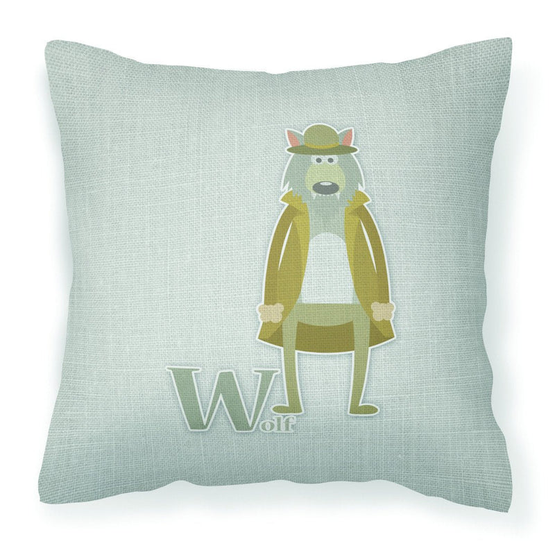 Alphabet W for Wolf Fabric Decorative Pillow BB5748PW1818