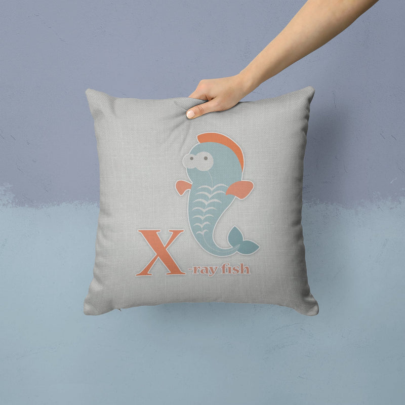 Alphabet X for Xray Fish Throw Pillow - 14x14 Decorative Pillow – Art for Your Home & Patio BB5749PW1414