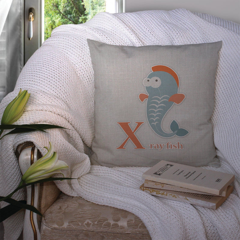 Alphabet X for Xray Fish Throw Pillow - 14x14 Decorative Pillow – Art for Your Home & Patio BB5749PW1414
