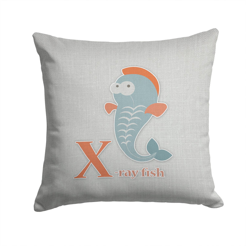 Alphabet X for Xray Fish Throw Pillow - 14x14 Decorative Pillow – Art for Your Home & Patio BB5749PW1414