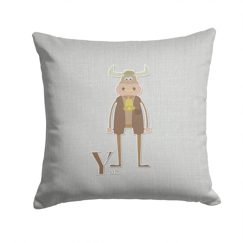 Alphabet Y for Yak Fabric Decorative Pillow BB5750PW1414