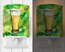 Irish Beer Tall Ceramic Night Light Compact, UL-Certified, Ideal for Bedroom, Bathroom, Nursery, Hallway, Kitchen, 6x4x3, Multicolor