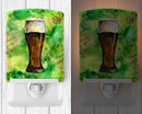 Irish Beer Dark Ceramic Night Light Compact, UL-Certified, Ideal for Bedroom, Bathroom, Nursery, Hallway, Kitchen, 6x4x3, Multicolor