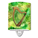 Irish Harp Ceramic Night Light Compact, UL-Certified, Ideal for Bedroom, Bathroom, Nursery, Hallway, Kitchen, 6x4x3, Multicolor