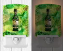 Irish Whiskey Bottle Ceramic Night Light Compact, UL-Certified, Ideal for Bedroom, Bathroom, Nursery, Hallway, Kitchen, 6x4x3, Multicolor