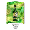 Irish Whiskey Bottle Ceramic Night Light Compact, UL-Certified, Ideal for Bedroom, Bathroom, Nursery, Hallway, Kitchen, 6x4x3, Multicolor