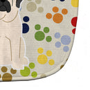 Pawprints Mastiff White Baby Bib Easy-Clean Baby Bib Baby Feeding Accessory Baby Mealtime Essential, 10 x 13, Multicolor