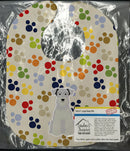 Pawprints Miniature Schnauzer White Baby Bib Easy-Clean Baby Bib Baby Feeding Accessory Baby Mealtime Essential, 10 x 13, Multicolor