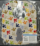 Pawprints Poodle Silver Baby Bib Easy-Clean Baby Bib Baby Feeding Accessory Baby Mealtime Essential, 10 x 13, Multicolor