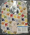 Pawprints Poodle White Baby Bib Easy-Clean Baby Bib Baby Feeding Accessory Baby Mealtime Essential, 10 x 13, Multicolor
