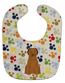 Pawprints Briard Brown Baby Bib Easy-Clean Baby Bib Baby Feeding Accessory Baby Mealtime Essential, 10 x 13, Multicolor