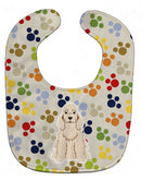 Pawprints Cocker Spaniel Buff Baby Bib Easy-Clean Baby Bib Baby Feeding Accessory Baby Mealtime Essential, 10 x 13, Multicolor