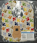 Pawprints Chow Chow Cream Baby Bib Easy-Clean Baby Bib Baby Feeding Accessory Baby Mealtime Essential, 10 x 13, Multicolor