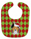 Christmas Collie Baby Bib Easy-Clean Baby Bib Baby Feeding Accessory Baby Mealtime Essential, 10 x 13, Multicolor