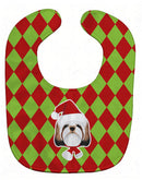 Christmas Shih Tzu Baby Bib Easy-Clean Baby Bib Baby Feeding Accessory Baby Mealtime Essential, 10 x 13, Multicolor