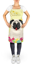 Easter Eggs Pug Cream Apron Cooking Kitchen Server Baking Crafts Gardening for Adult Women Men, Unisex, Large, Multicolor
