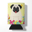 Easter Eggs Pug Cream Can or Bottle Hugger Cooler Sleeve for Standard 12 oz Cans, Insulated Foam Beer & Soda Can Hugger Reusable