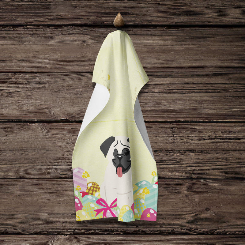 Easter Eggs Pug Cream Kitchen Towel BB6004KTWL