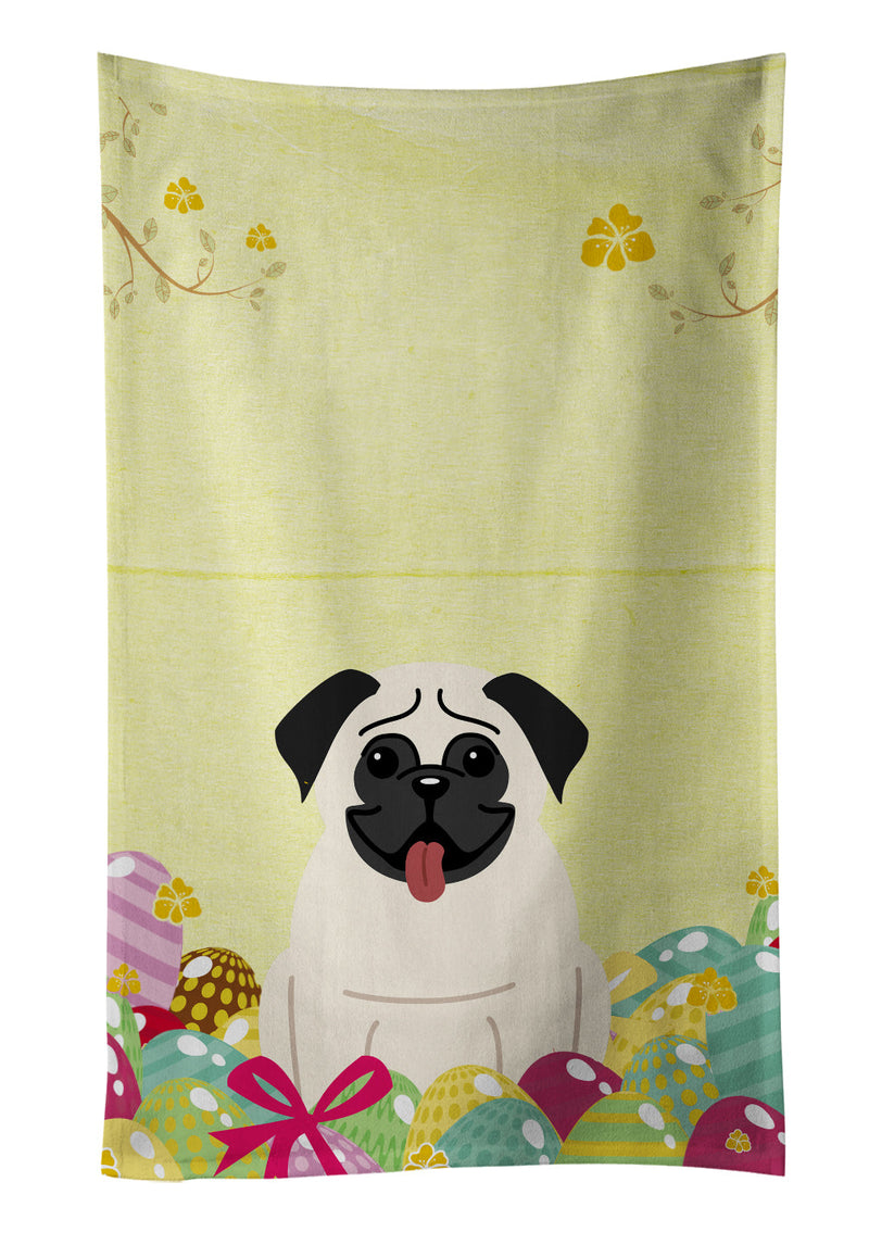 Easter Eggs Pug Cream Kitchen Towel BB6004KTWL