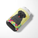 Easter Eggs Pug Black Can or Bottle Hugger Cooler Sleeve for Standard 12 oz Cans, Insulated Foam Beer & Soda Can Hugger Reusable