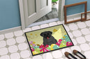 Easter Eggs Pug Black Doormat Indoor Outdoor 18H X 27W Front Door Mat Rugs for Entryway, Non Slip Washable