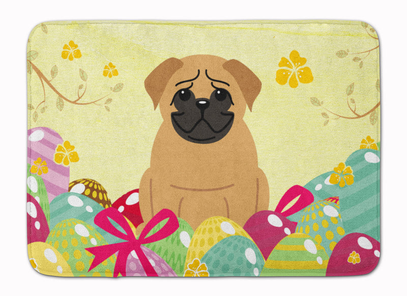 Easter Eggs Pug Brown Machine Washable Memory Foam Mat BB6007RUG