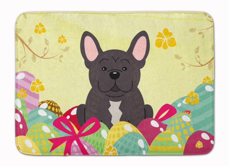 Easter Eggs French Bulldog Brindle Machine Washable Memory Foam Mat BB6009RUG