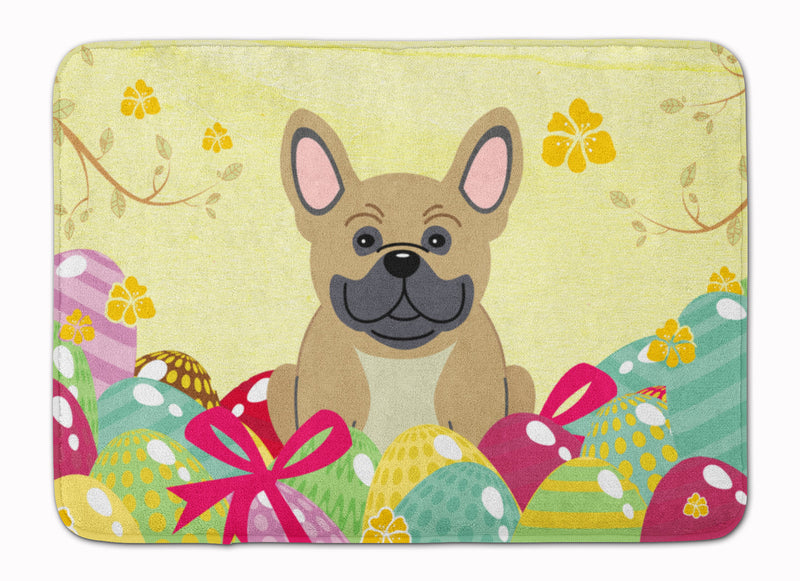 Easter Eggs French Bulldog Cream Machine Washable Memory Foam Mat BB6010RUG