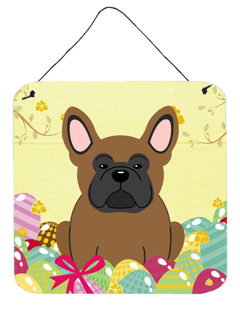 Easter Eggs French Bulldog Brown Wall or Door Hanging Prints BB6013DS66