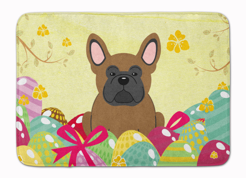 Easter Eggs French Bulldog Brown Machine Washable Memory Foam Mat BB6013RUG