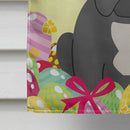 Easter Eggs French Bulldog Black House Flag 28x40 Porch Sleeve Pole Decorative Outside Yard Banner Artwork Wall Hanging, Polyester