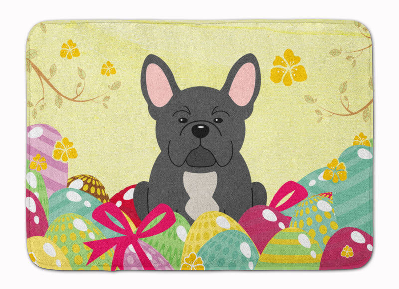 Easter Eggs French Bulldog Black Machine Washable Memory Foam Mat BB6014RUG