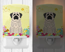 Easter Eggs Mastiff Brindle White Ceramic Night Light Compact, UL-Certified, Ideal for Bedroom, Bathroom, Nursery, Hallway, Kitchen, 6x4x3, Multicolor