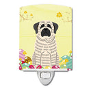 Easter Eggs Mastiff Brindle White Ceramic Night Light Compact, UL-Certified, Ideal for Bedroom, Bathroom, Nursery, Hallway, Kitchen, 6x4x3, Multicolor