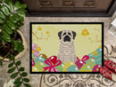 Easter Eggs Mastiff Brindle White Doormat Indoor Outdoor 18H X 27W Front Door Mat Rugs for Entryway, Non Slip Washable