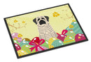 Easter Eggs Mastiff Brindle White Doormat Indoor Outdoor 18H X 27W Front Door Mat Rugs for Entryway, Non Slip Washable