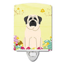 Easter Eggs Mastiff White Ceramic Night Light Compact, UL-Certified, Ideal for Bedroom, Bathroom, Nursery, Hallway, Kitchen, 6x4x3, Multicolor