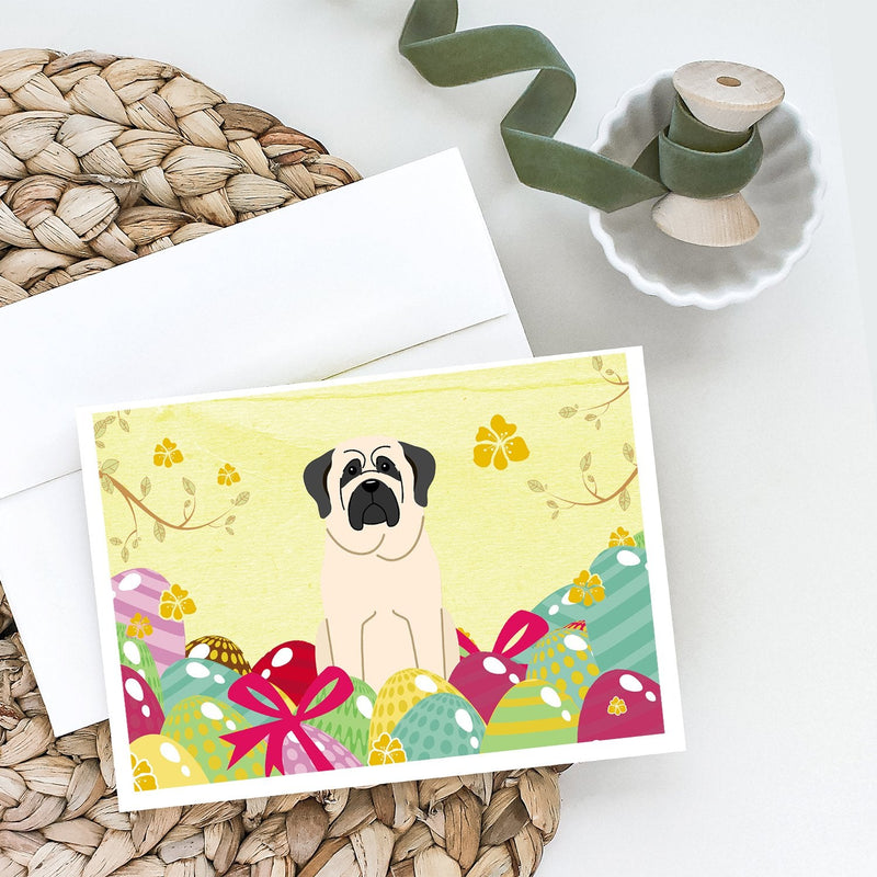 Easter Eggs Mastiff White Greeting Cards and Envelopes Pack of 8