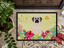 Easter Eggs Mastiff White Doormat Indoor Outdoor 24H X 36W Front Door Mat Rugs for Entryway, Non Slip Washable Low Pile,