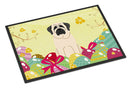 Easter Eggs Mastiff White Doormat Indoor Outdoor 24H X 36W Front Door Mat Rugs for Entryway, Non Slip Washable Low Pile,