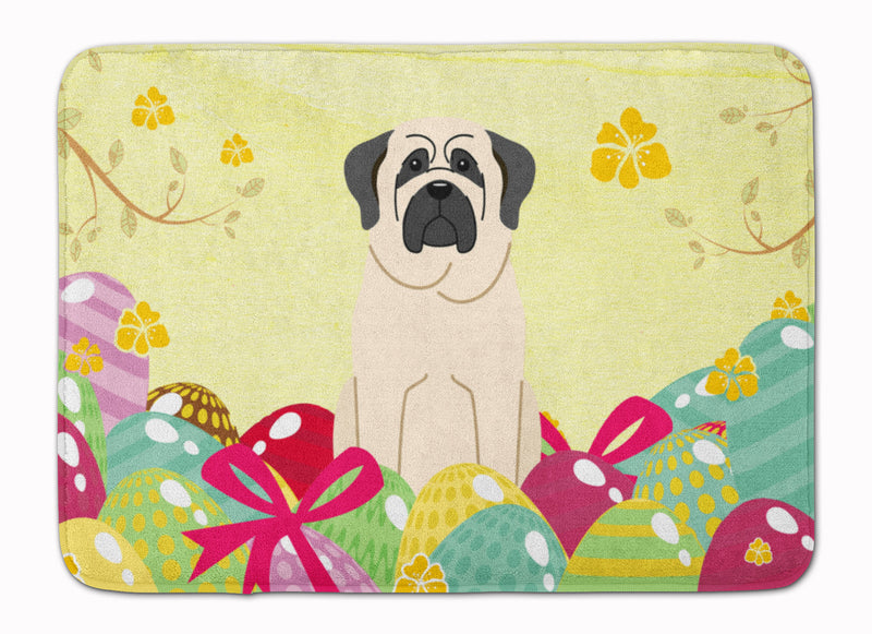 Easter Eggs Mastiff White Machine Washable Memory Foam Mat BB6017RUG