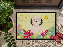Easter Eggs Lowchen Doormat Indoor Outdoor 24H X 36W Front Door Mat Rugs for Entryway, Non Slip Washable Low Pile,
