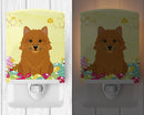 Easter Eggs Norwich Terrier Ceramic Night Light Compact, UL-Certified, Ideal for Bedroom, Bathroom, Nursery, Hallway, Kitchen, 6x4x3, Multicolor
