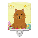 Easter Eggs Norwich Terrier Ceramic Night Light Compact, UL-Certified, Ideal for Bedroom, Bathroom, Nursery, Hallway, Kitchen, 6x4x3, Multicolor