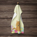 Easter Eggs Norwich Terrier Kitchen Towel Velour Plush Front and Cotton Loop Back Machine Washable