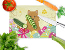 Easter Eggs Norwich Terrier Cutting Board Tempered Glass Kitchen Cutting Surface, Heat Resistant Chopping, Non-Slip Feet, Food Prep & Serving