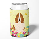 Easter Eggs Basset Hound Can or Bottle Hugger Cooler Sleeve for Standard 12 oz Cans, Insulated Foam Beer & Soda Can Hugger Reusable