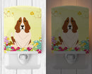Easter Eggs Basset Hound Ceramic Night Light Compact, UL-Certified, Ideal for Bedroom, Bathroom, Nursery, Hallway, Kitchen, 6x4x3, Multicolor